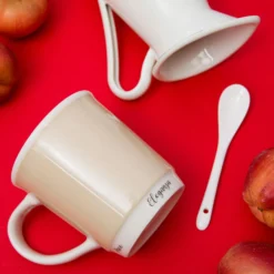 Mug crema 400 ml con cucchiaino