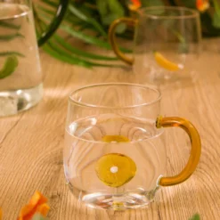Mug in vetro borosilicato 380 ml arancia