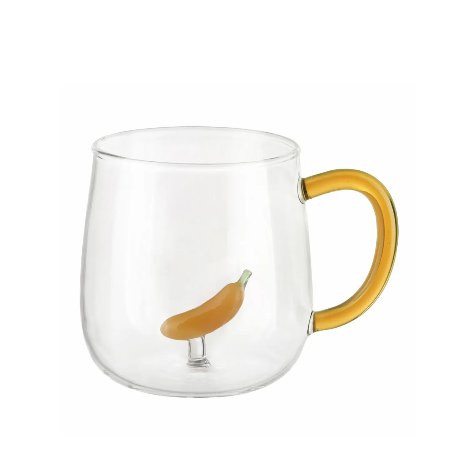 Mug in vetro borosilicato 380 ml banana