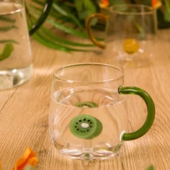 Mug in vetro borosilicato 380 ml kiwi
