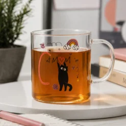 Mug lettera C vetro borosilicato 440 ml Borostories
