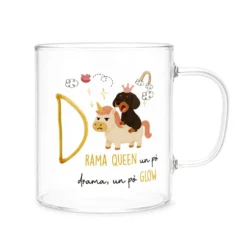 Mug lettera D vetro borosilicato 440 ml Borostories