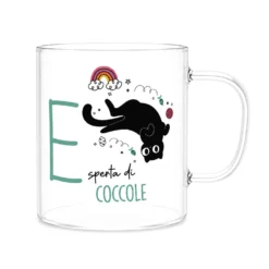 Mug lettera E vetro borosilicato 440 ml Borostories