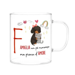 Mug lettera F vetro borosilicato 440 ml Borostories
