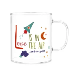 Mug lettera L vetro borosilicato 440 ml Borostories