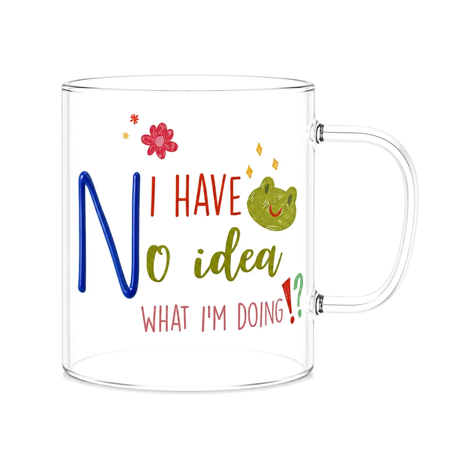 Mug lettera N vetro borosilicato 440 ml Borostories