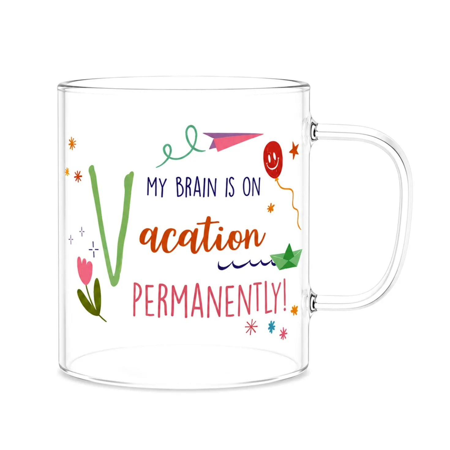 Mug lettera V vetro borosilicato 440 ml Borostories