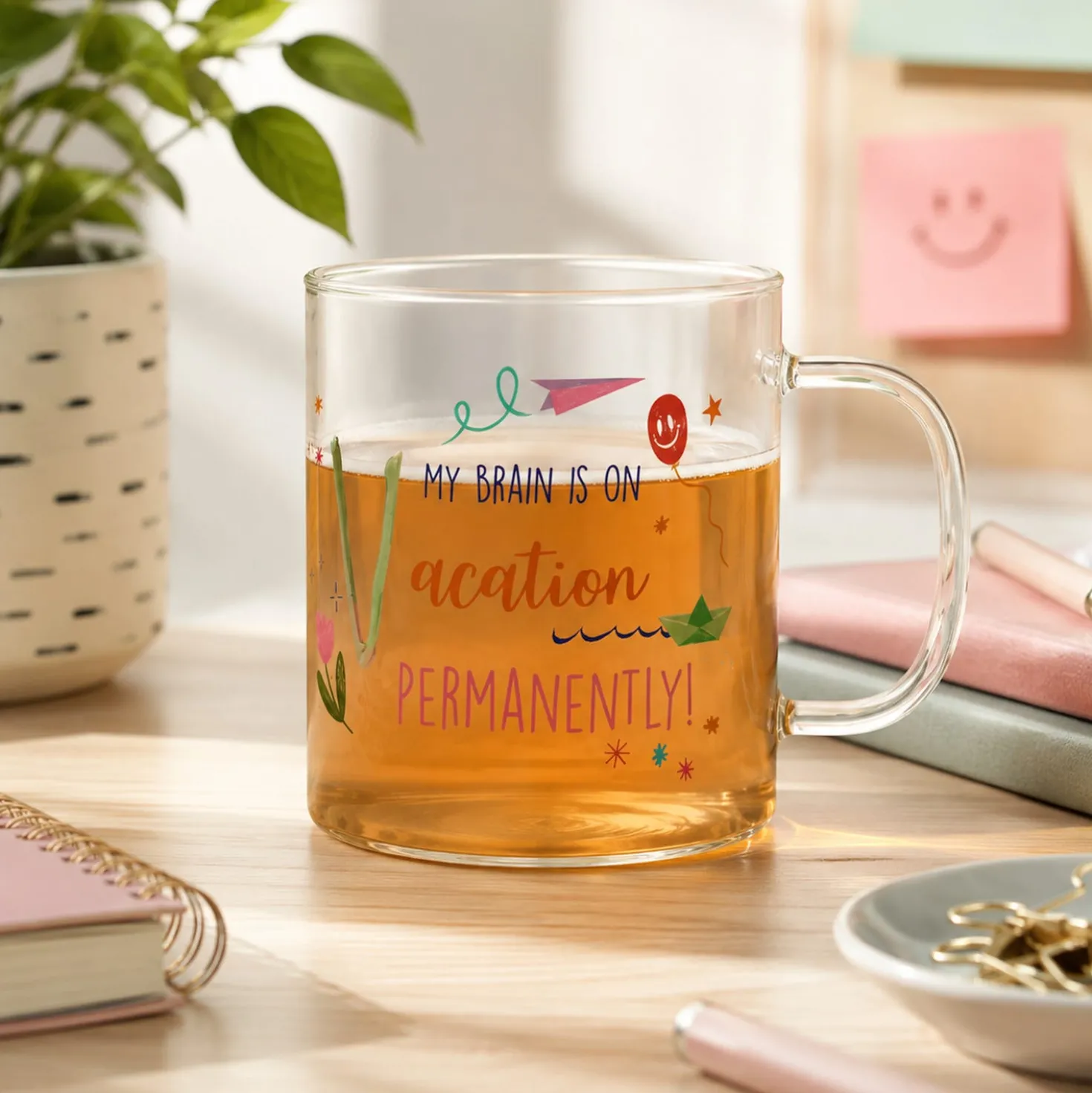 Mug lettera V vetro borosilicato 440 ml Borostories