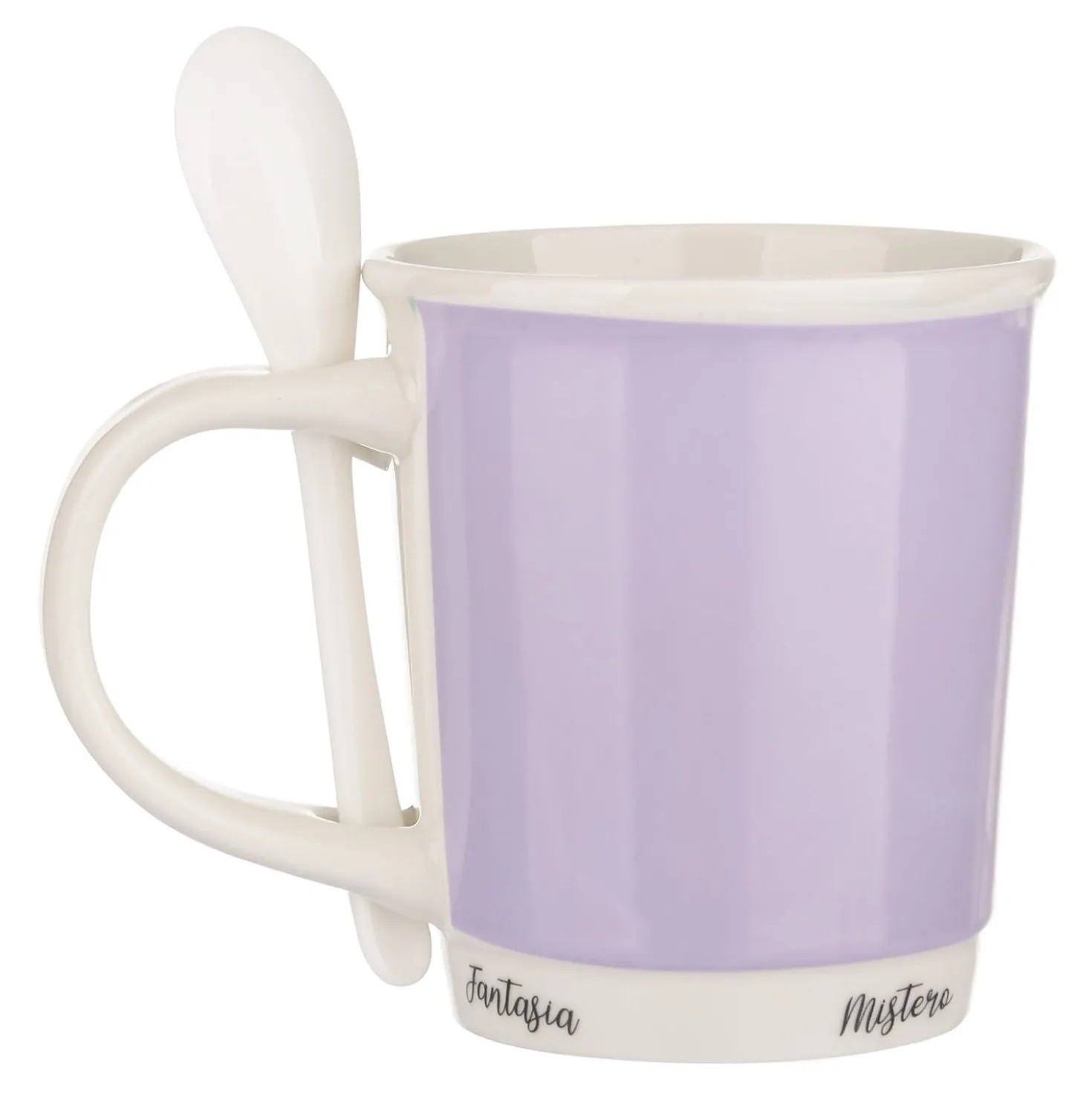 Mug lilla 400 ml con cucchiaino