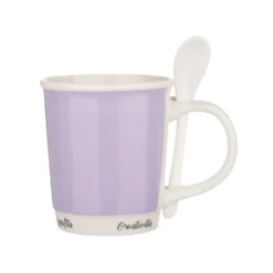 Mug lilla 400 ml con cucchiaino