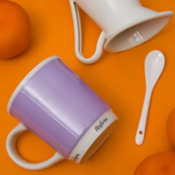 Mug lilla 400 ml con cucchiaino