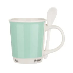 Mug turchese 400 ml con cucchiaino