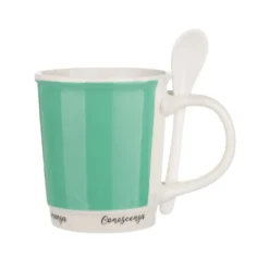 Mug verde 400 ml con cucchiaino
