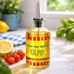 Oliera con beccuccio vetro 500 ml Aglio e olio Color Bloom