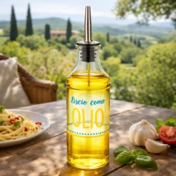 Oliera con beccuccio vetro 400 ml Liscio come olio Color Bloom