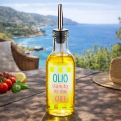 Oliera con beccuccio vetro 200 ml Olio essenziale Color Bloom