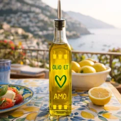 Oliera con beccuccio vetro 500 ml Olio et amo Color Bloom