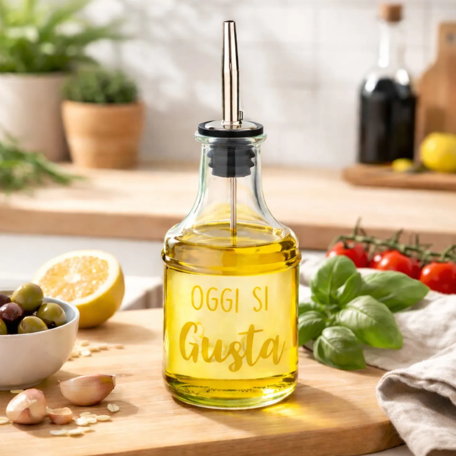 Oliera con beccuccio vetro 230 ml Si gusta Color Bloom