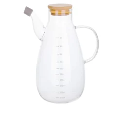Oliera 1 L in vetro borosilicato e tappo in bambù
