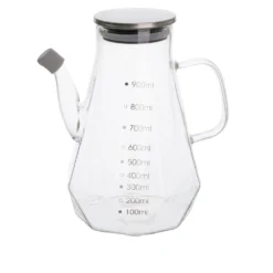Oliera 900 ml in vetro borosilicato e tappo in acciaio inox