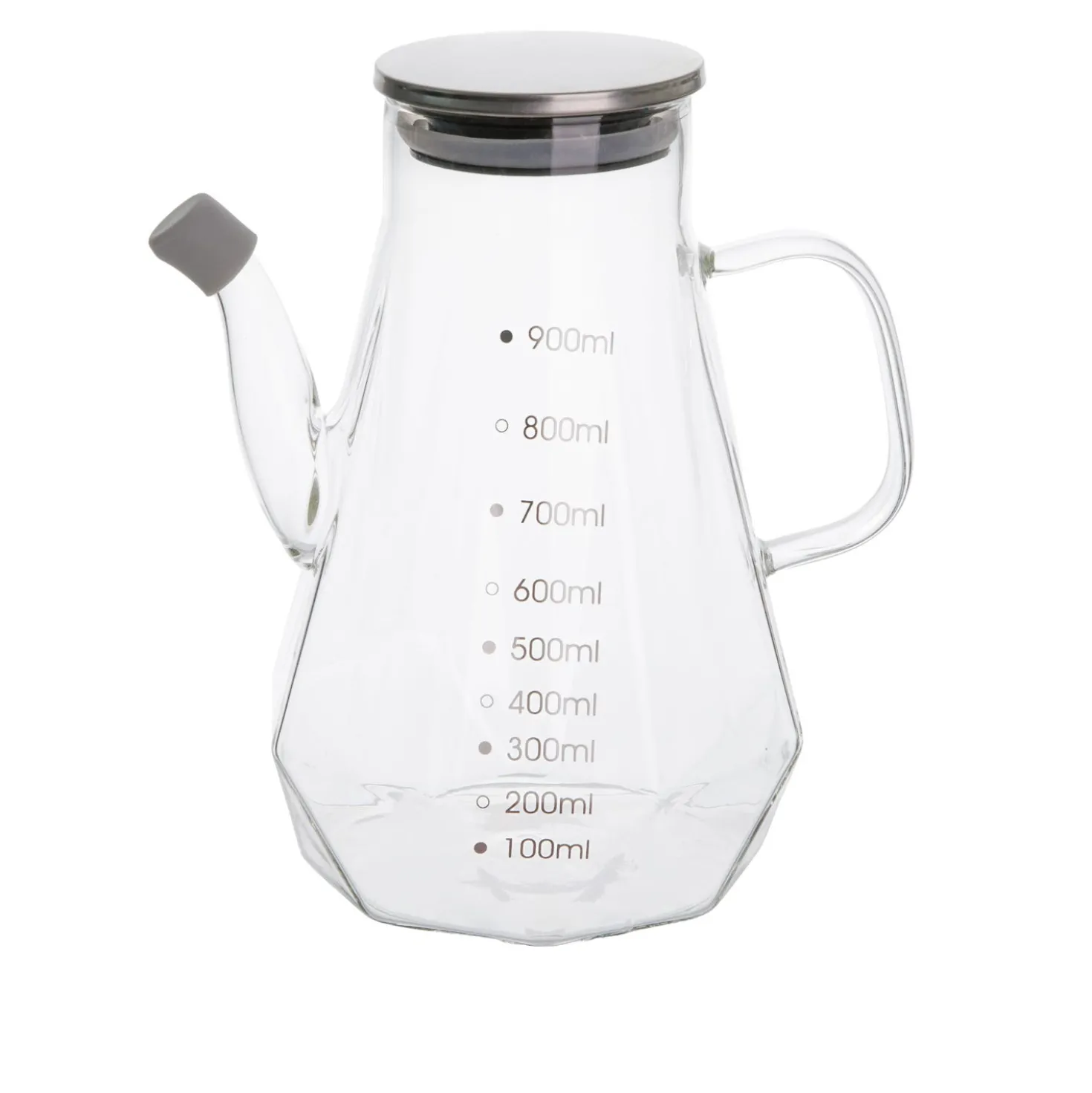 Oliera 900 ml in vetro borosilicato e tappo in acciaio inox