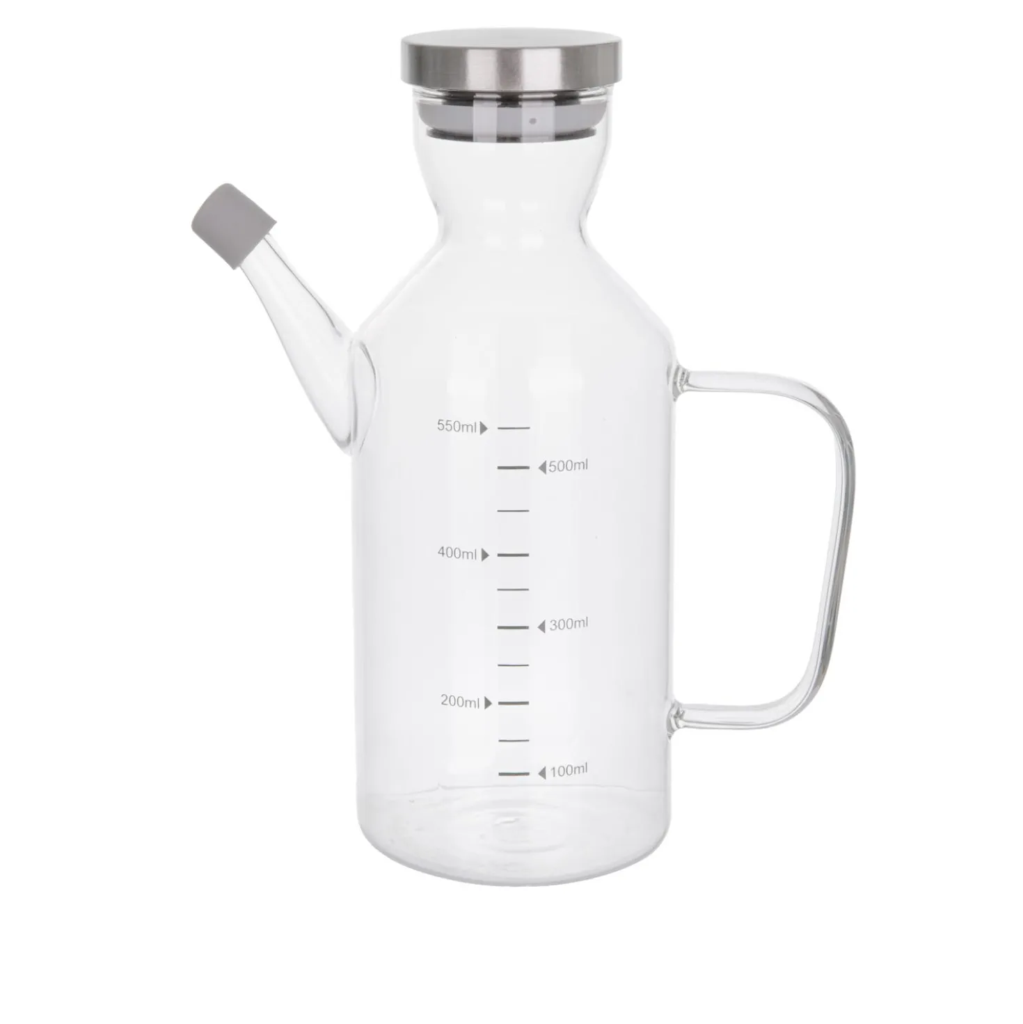 Oliera 500 ml in vetro borosilicato e tappo in acciaio inox