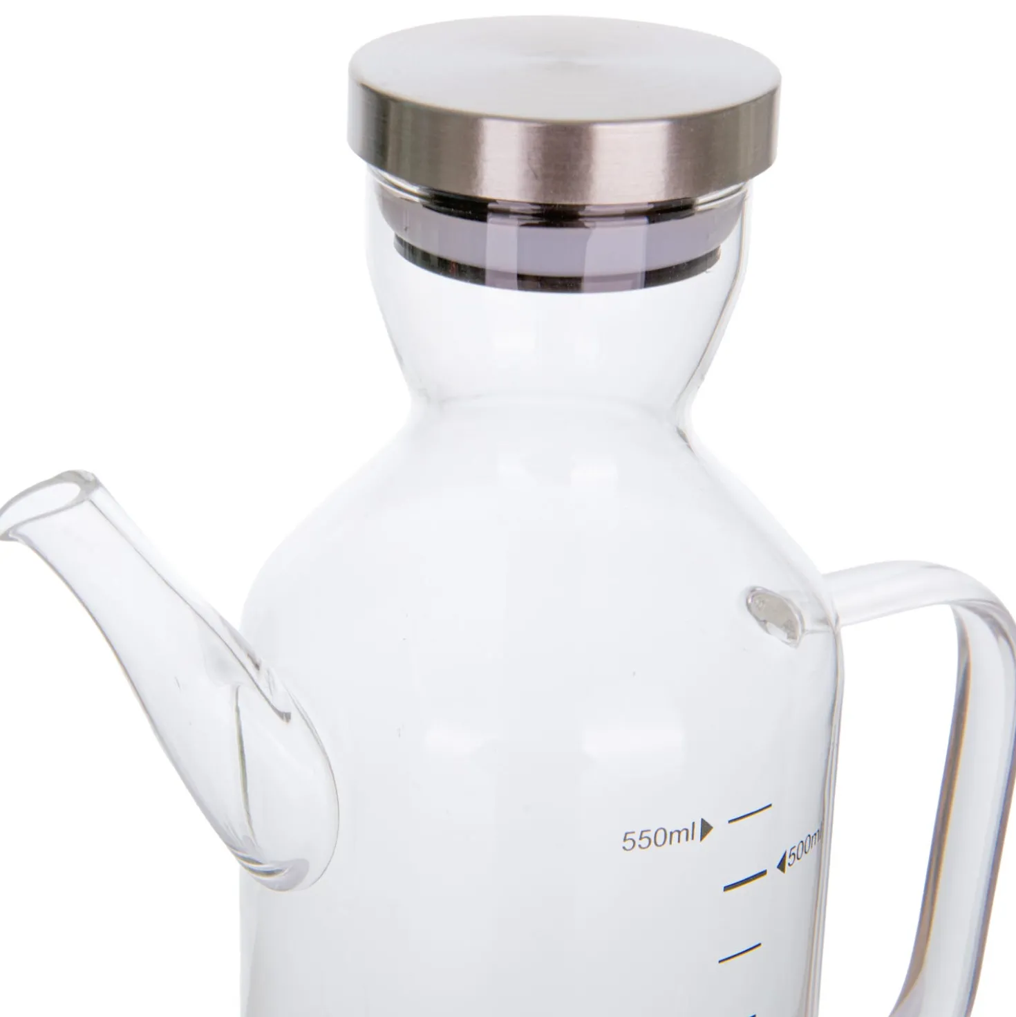 Oliera 500 ml in vetro borosilicato e tappo in acciaio inox