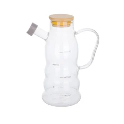Oliera 500 ml in vetro borosilicato e tappo in bambù