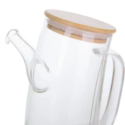 Oliera 750 ml in vetro borosilicato e tappo in bambù