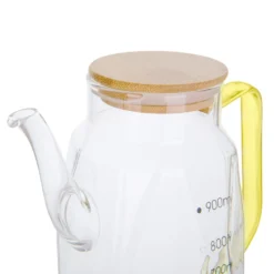 Oliera 900 ml in vetro borosilicato e tappo in bambù ambra