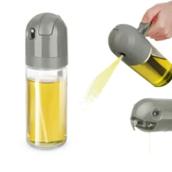 Oliera spray e versa vetro 550 ml tappo tondo grigio