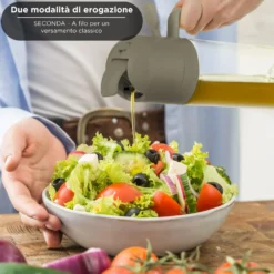 Oliera spray e versa vetro 550 ml tappo tondo grigio