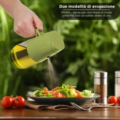 Oliera spray e versa vetro 300 ml tappo verde