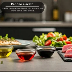 Oliera spray e versa vetro 300 ml tappo verde