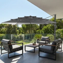 Ombrellone 400x300 cm Elea grigio