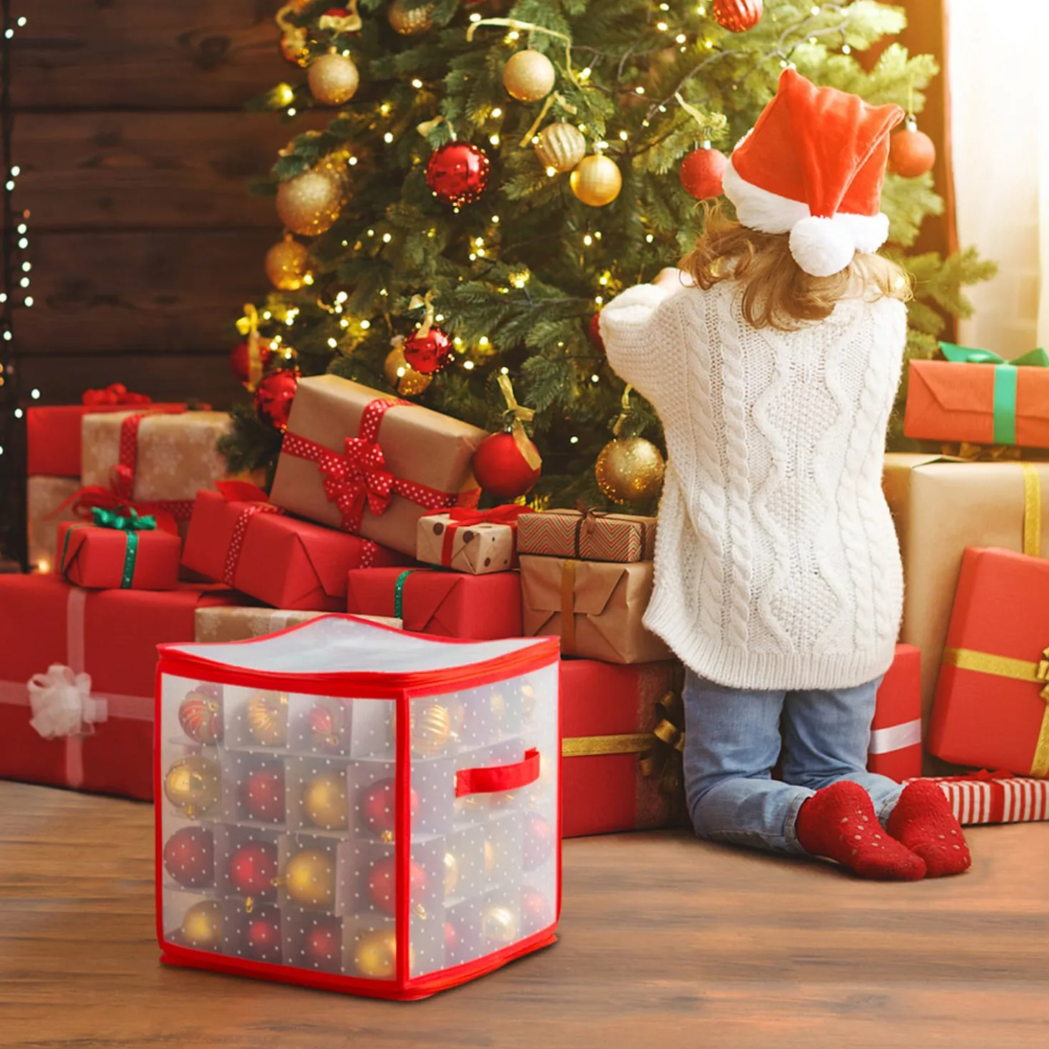Organizer palline Natale 30x30x30 cm