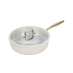 Padella alta 28 cm in acciaio bianco oro California
