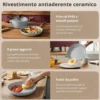 Padella 26 cm antiaderente ceramico New Ceramic grigio