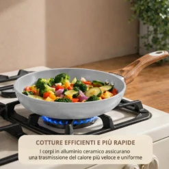 Padella 24 cm antiaderente ceramico New Ceramic grigio