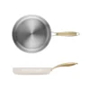 Padella 24 cm in acciaio bianco oro California