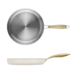 Padella 28 cm in acciaio bianco oro California