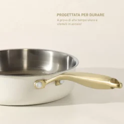 Padella 28 cm in acciaio bianco oro California