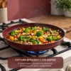 Padella 30 cm in ceramica burgundy New Ceramic