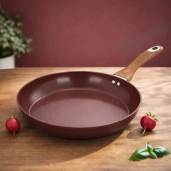 Padella 30 cm in ceramica burgundy New Ceramic