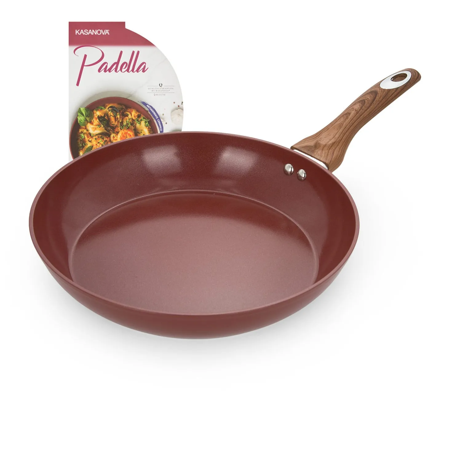 Padella 30 cm in ceramica burgundy New Ceramic