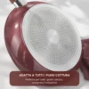 Padella 28 cm in ceramica burgundy New Ceramic