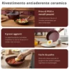Padella 26 cm in ceramica burgundy New Ceramic