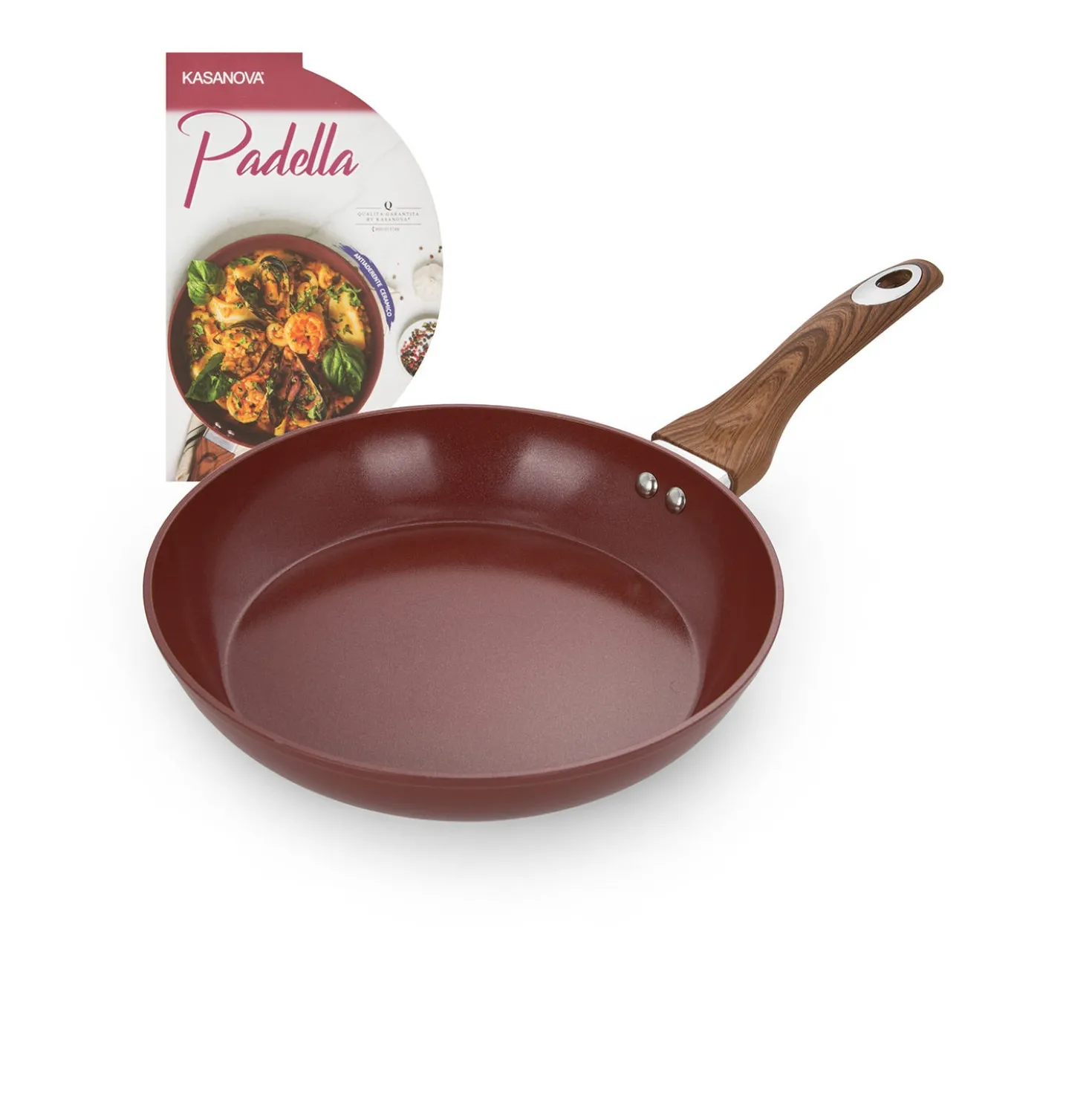 Padella 26 cm in ceramica burgundy New Ceramic