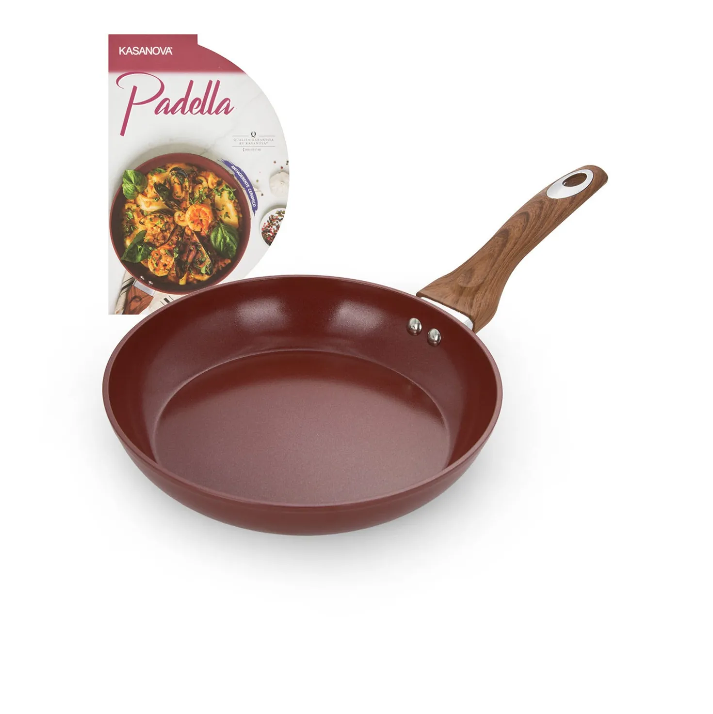 Padella 24 cm in ceramica burgundy New Ceramic