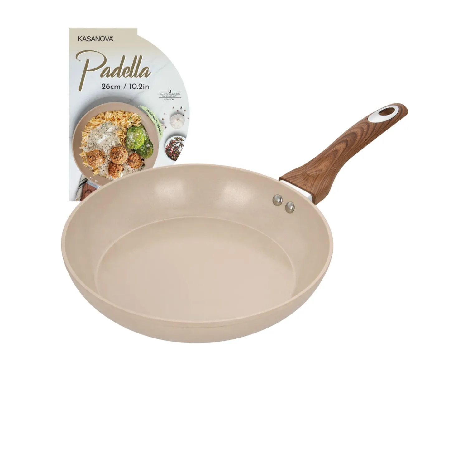 Padella 26 cm in ceramica taupe New Ceramic